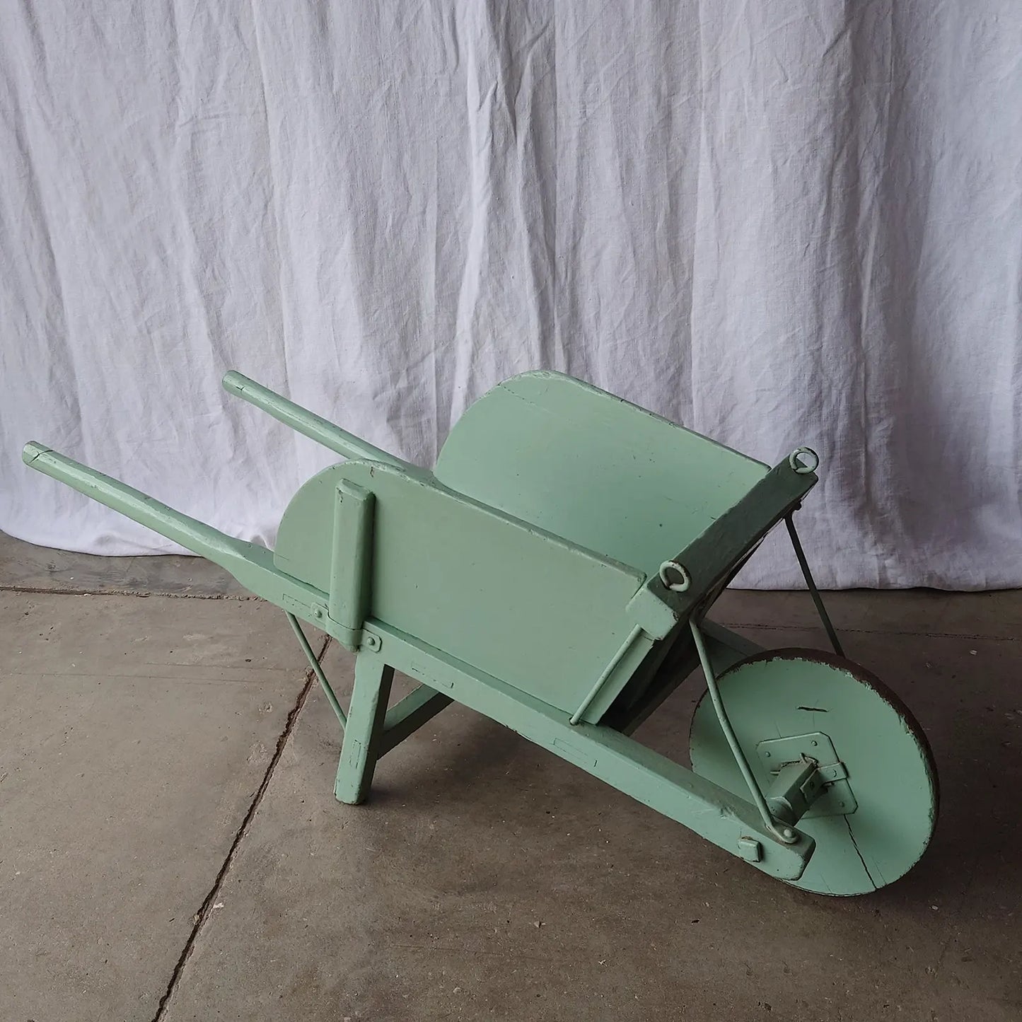 Brouette bois verte enfant champetre