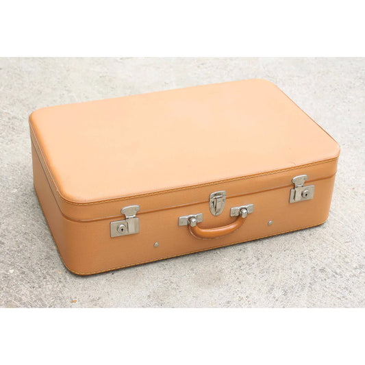 Grande valise camel clair ancienne