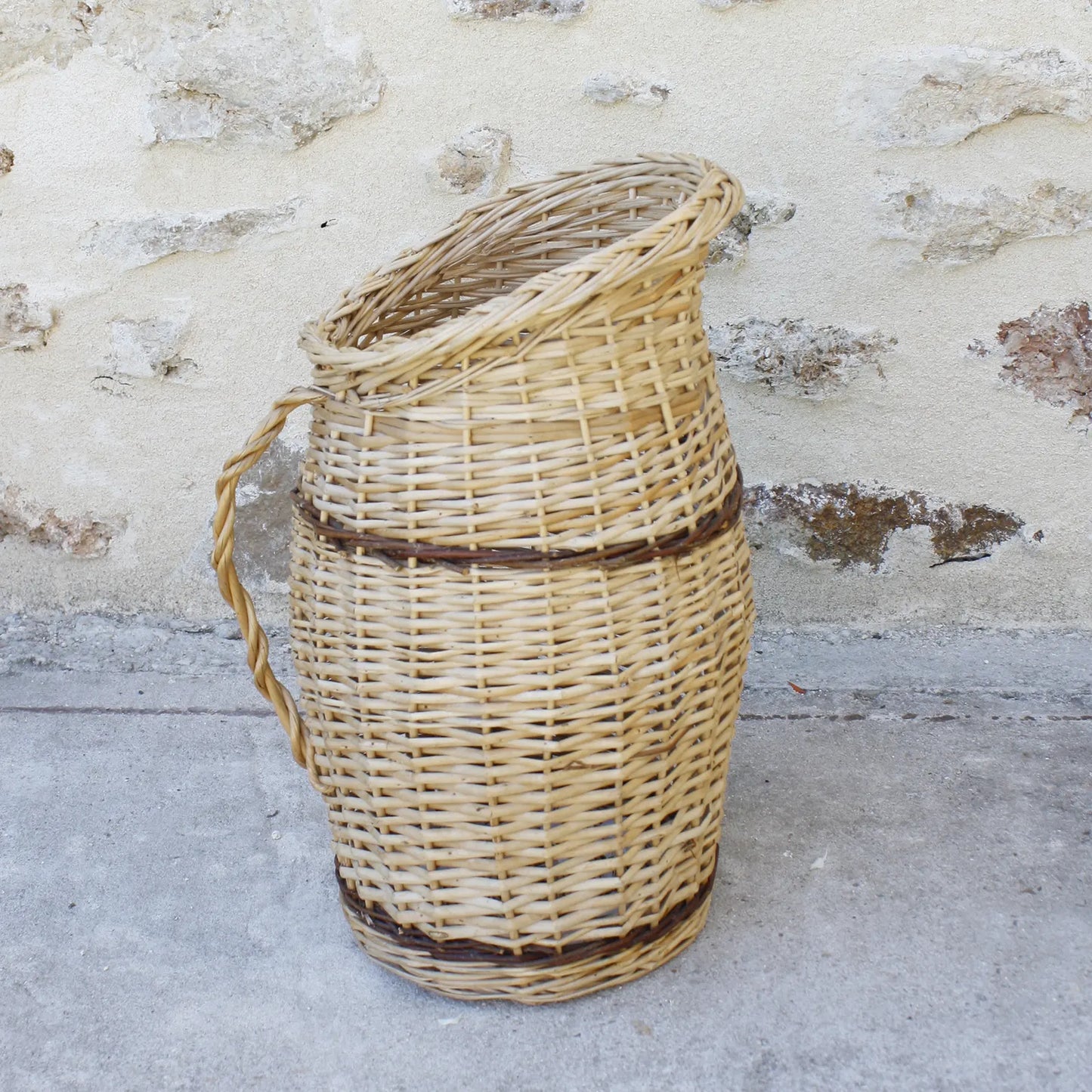 Panier hotte en osier avec anse