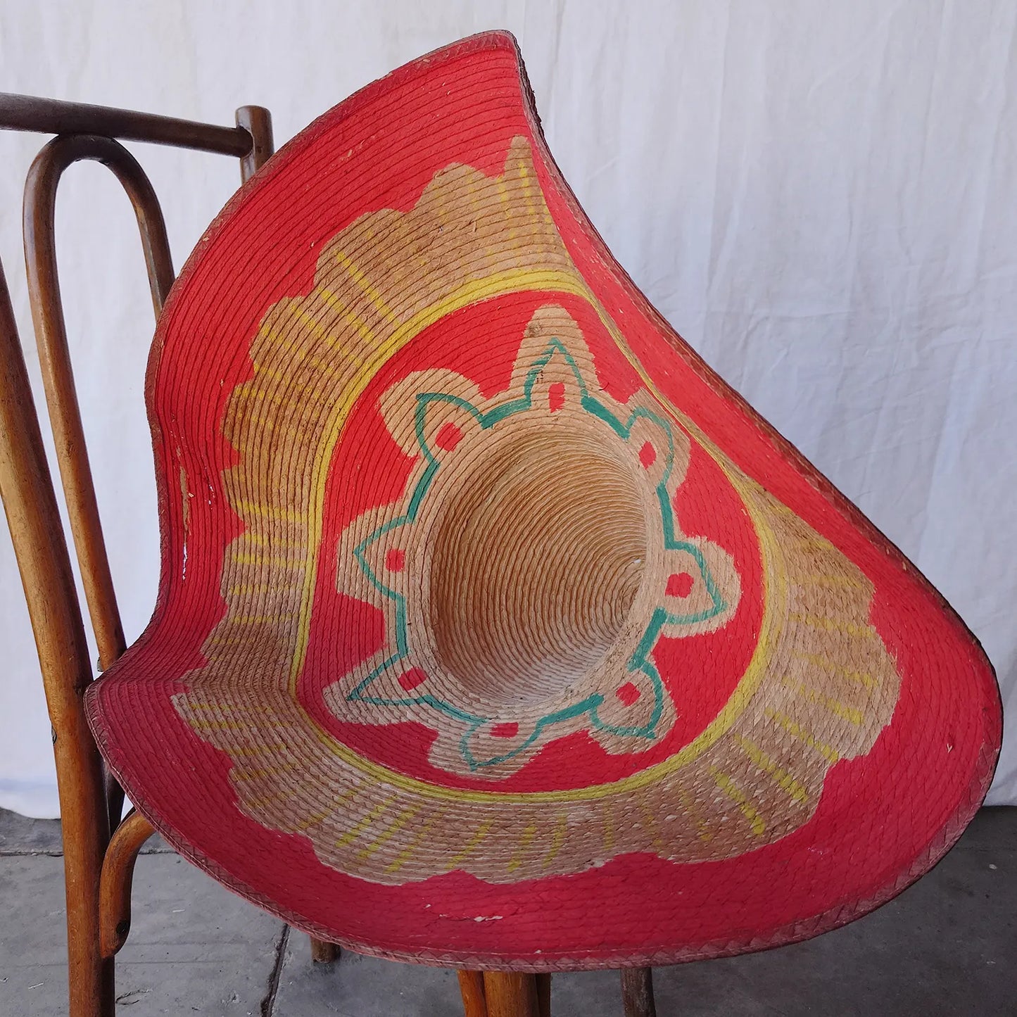 Sombrero coloré paille vintage déco western
