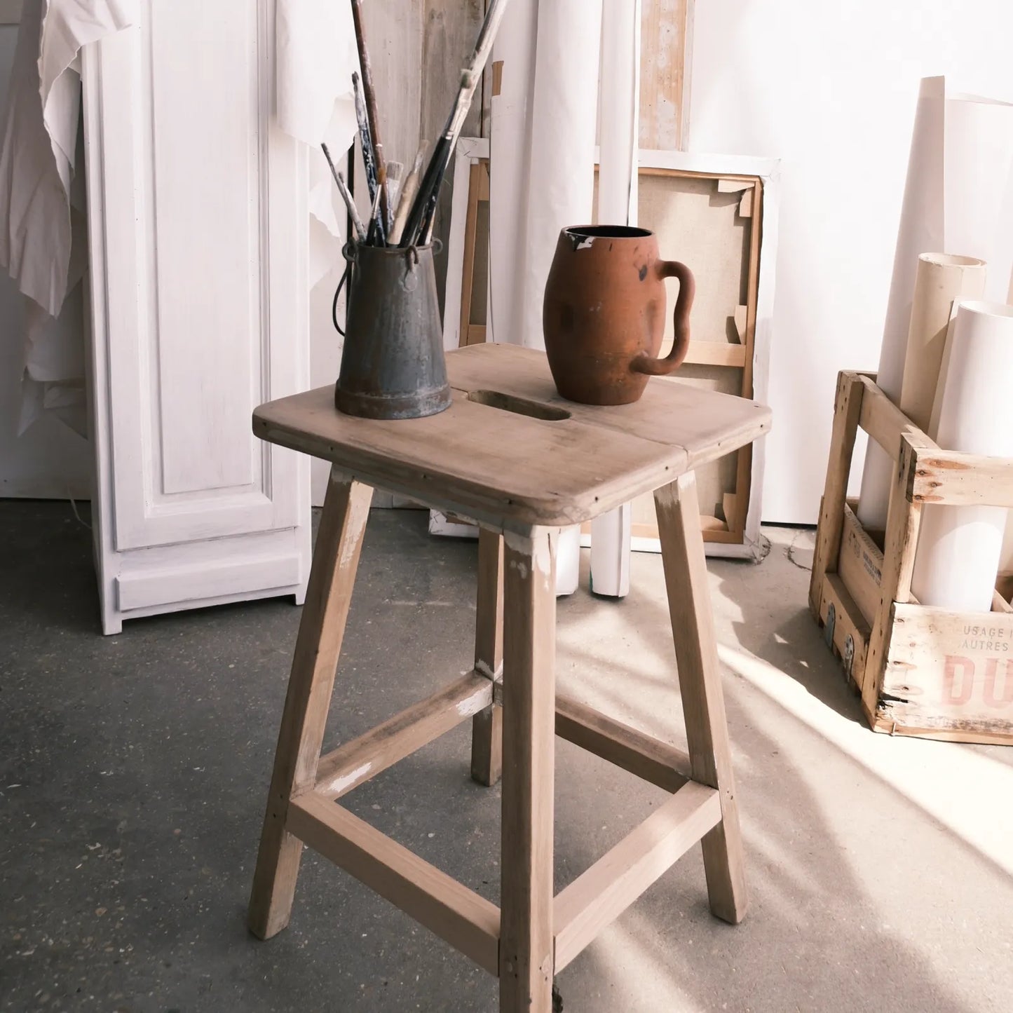 tabouret avec patine