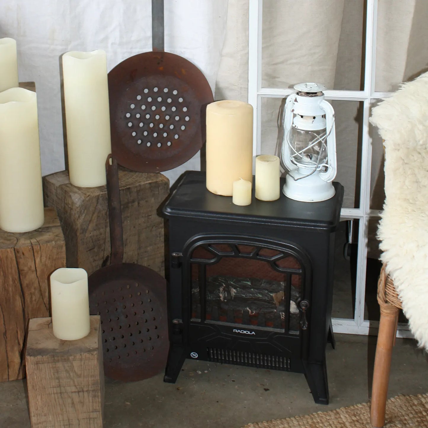 Décoration cocooning chalet avec bougies