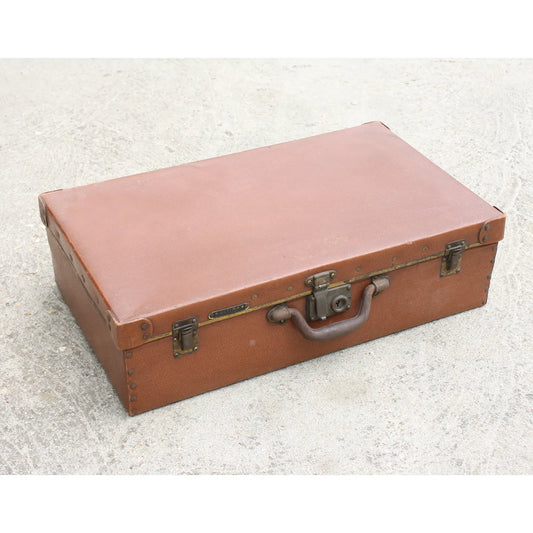 Valise rectangulaire marron vintage