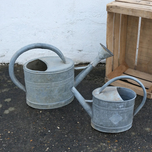 Deux arrosoirs en zinc anciens