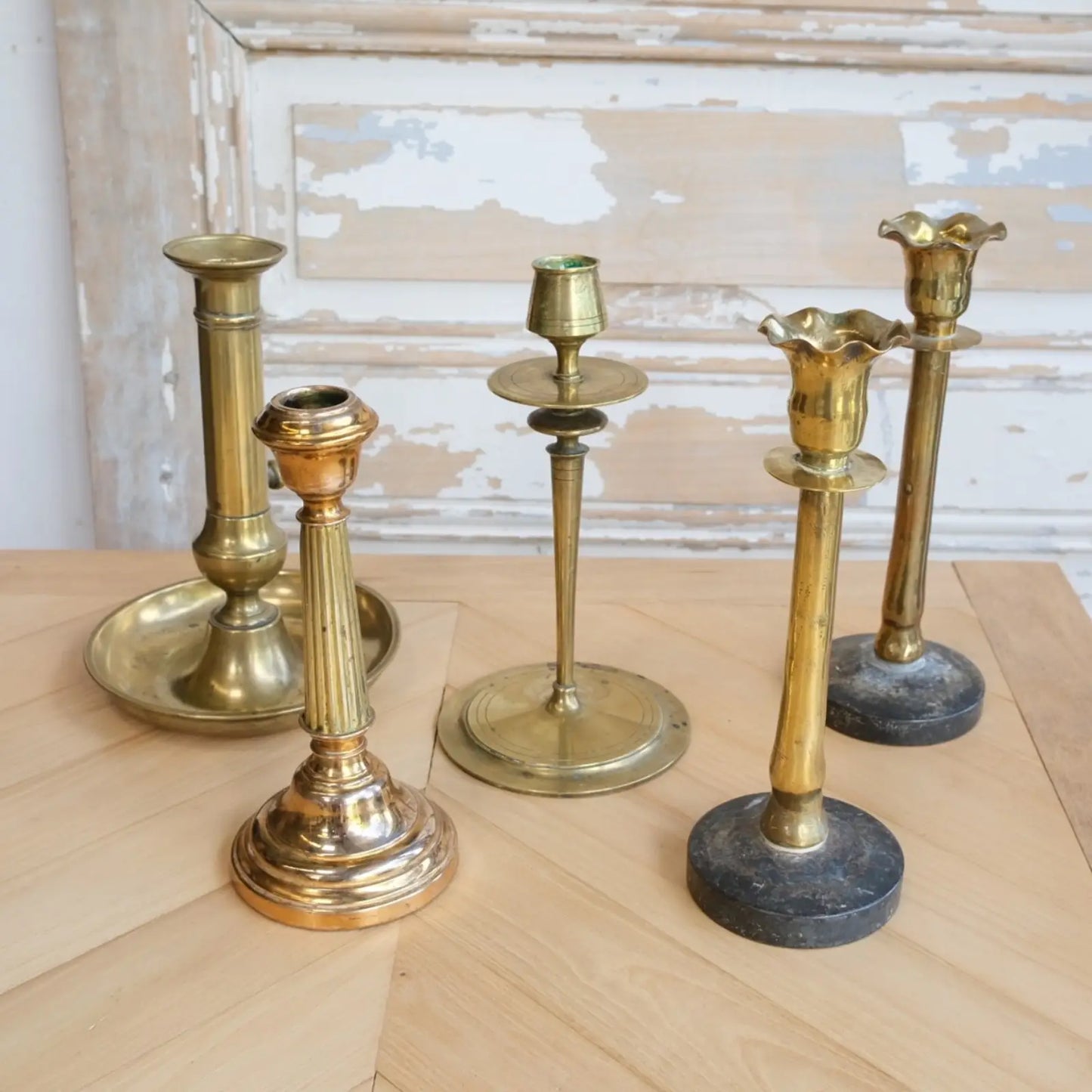 Bougeoirs dorés vintage décoration table mariage
