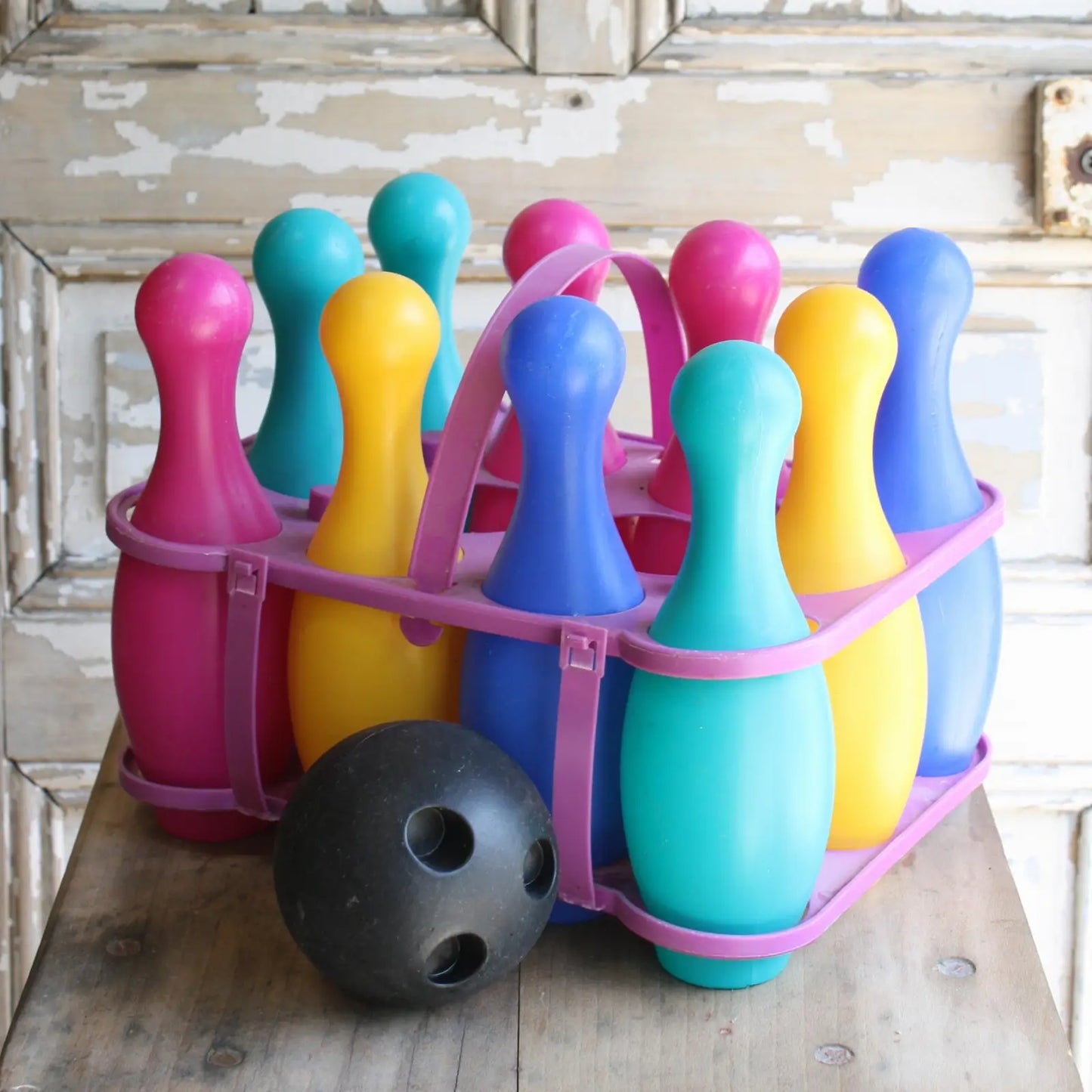 Jeu de bowling en plastique coloré pour animation extérieur