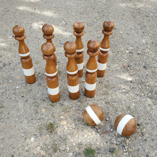Bowling en bois vintage