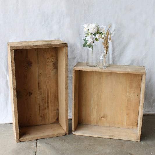 caisses en bois pour déco champêtre
