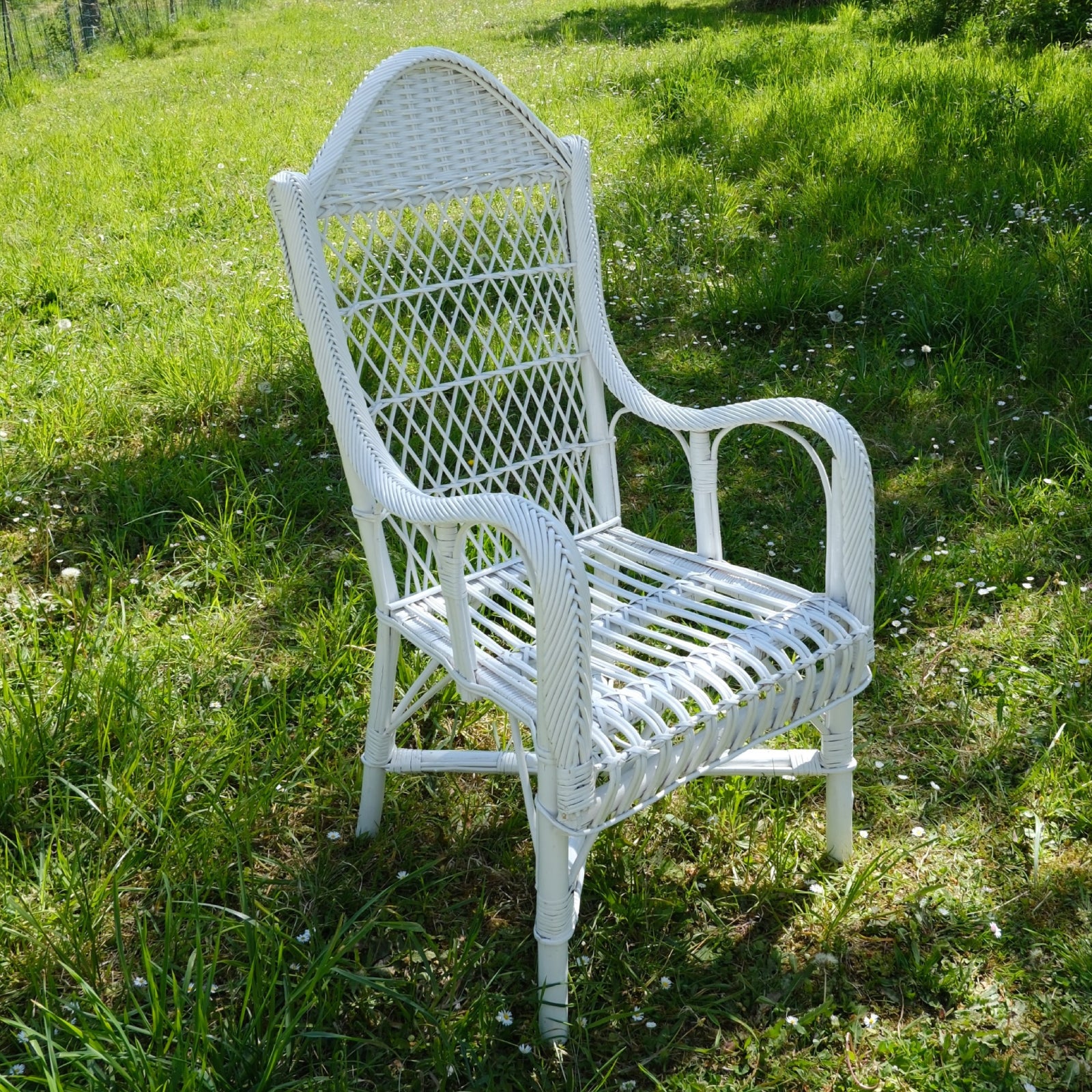 fauteuil rotin blanc bohème