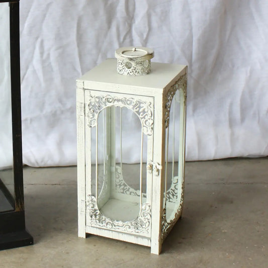 Lanterne blanche métal