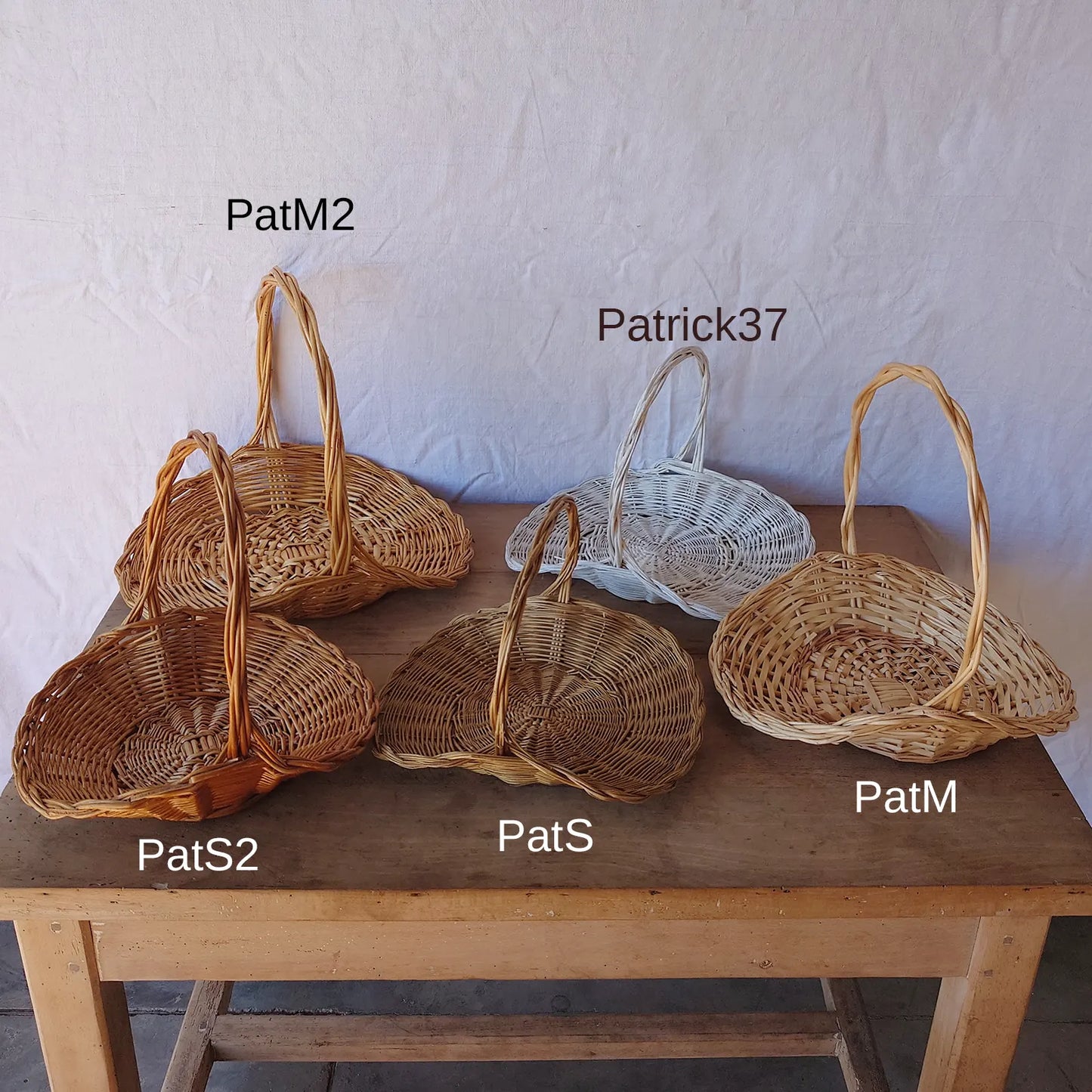 Panier osier avec anse peu profond ovale