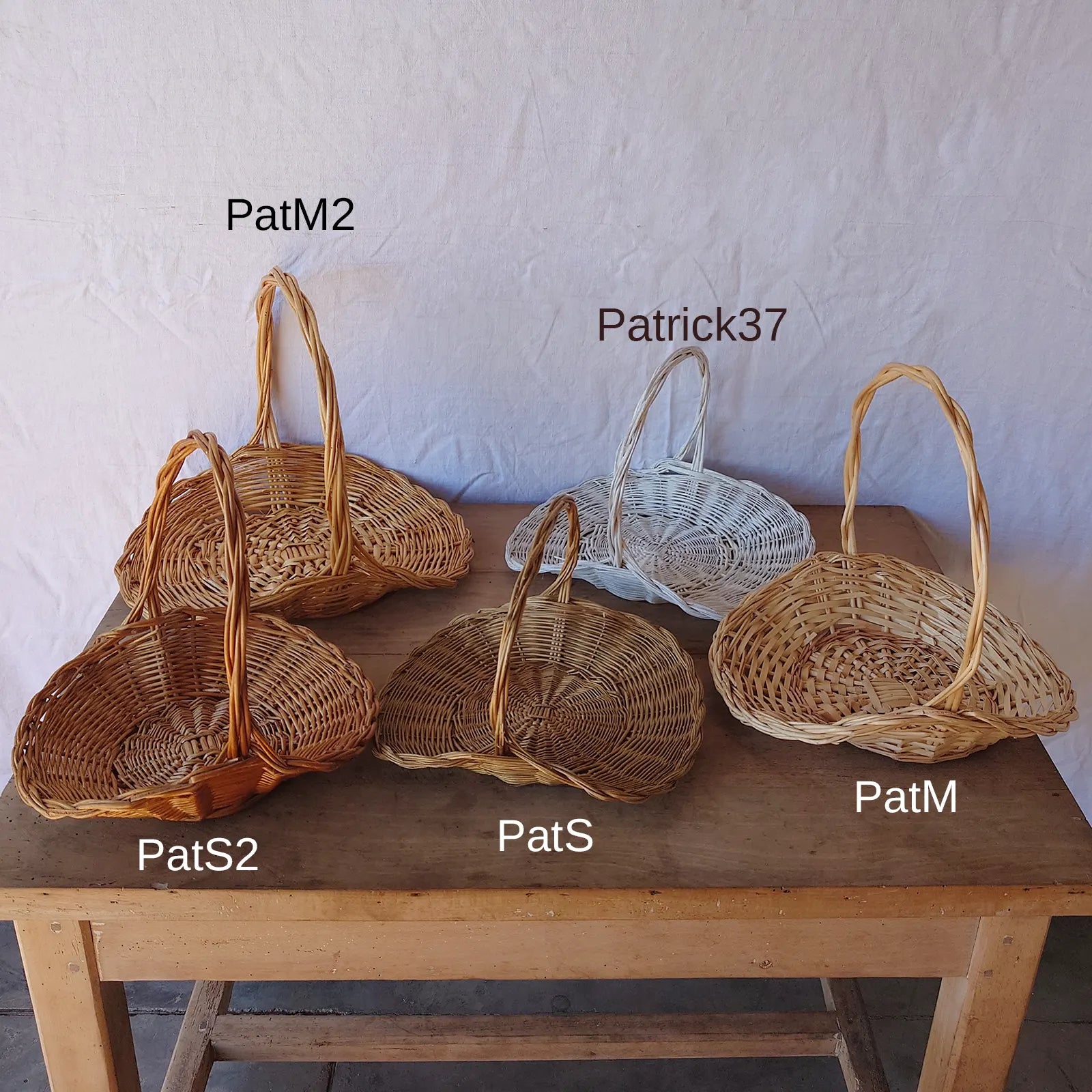 Panier osier avec anse peu profond ovale