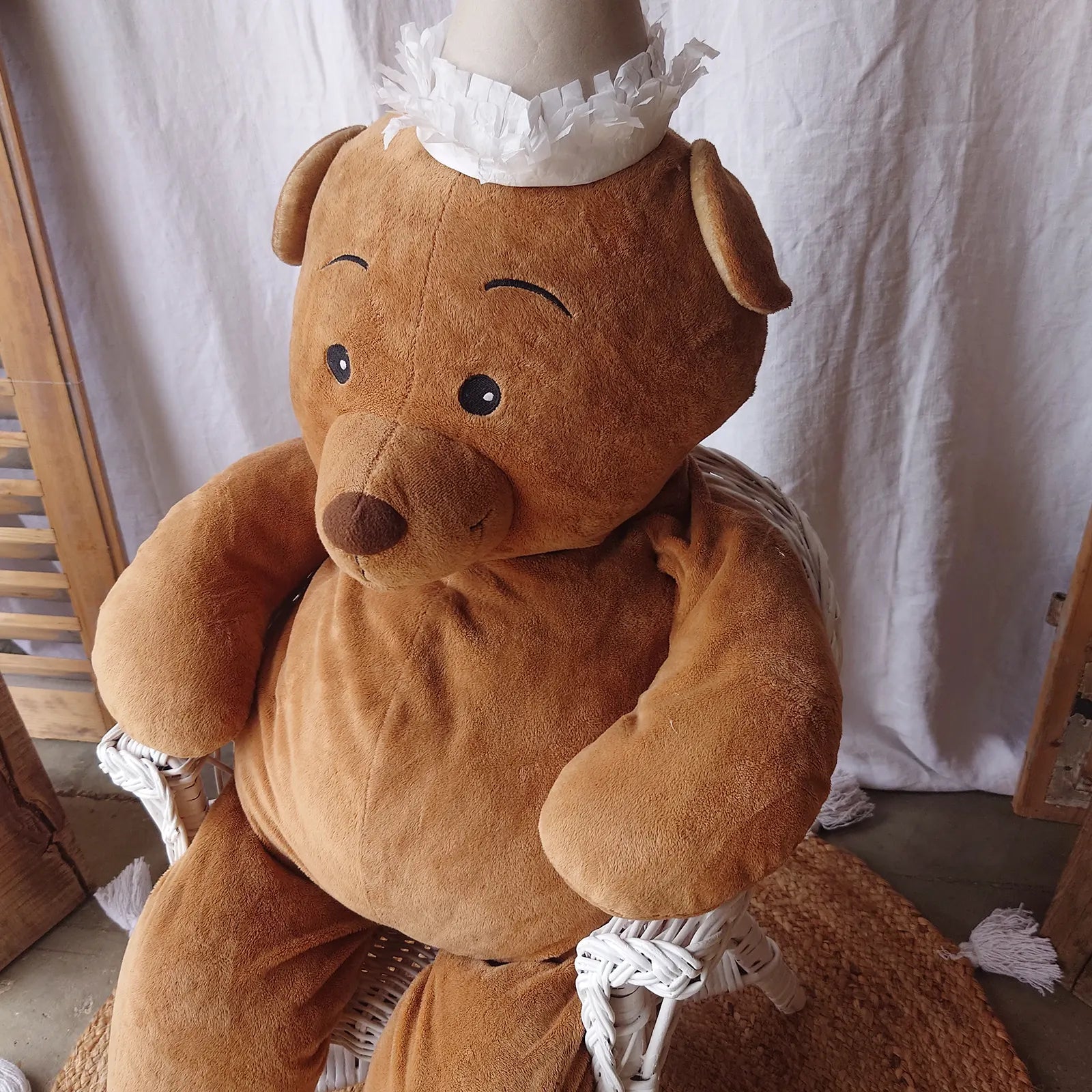 Peluche ours vintage géante décoration anniversaire enfant