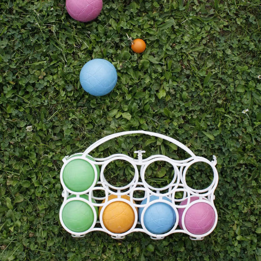 Jeu de pétanque en plastique colorée pour animation extérieur