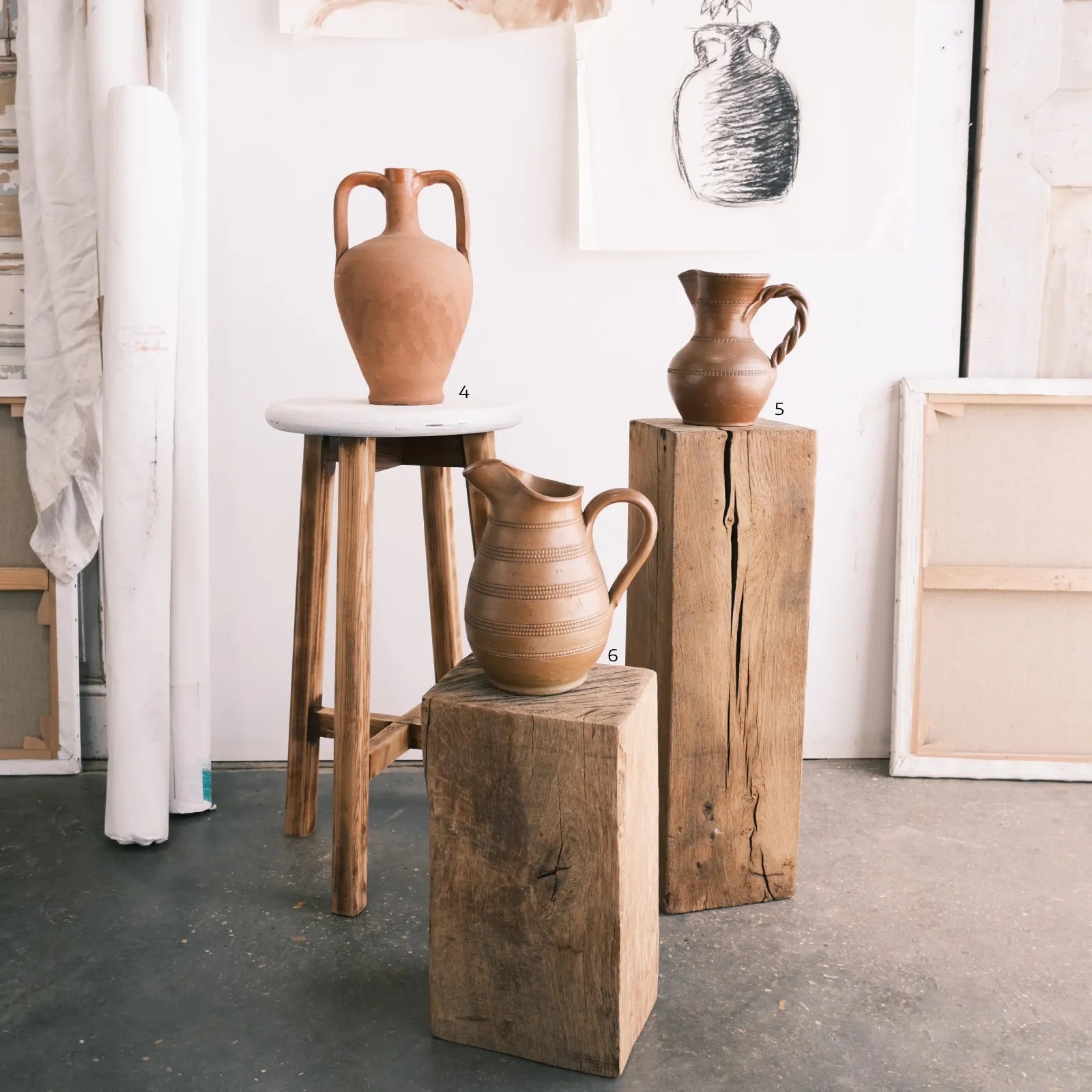 vase poterie ocre déco atelier